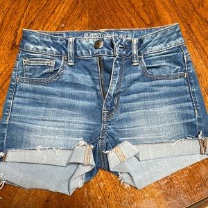American Eagle Denim Shorts Size 0
